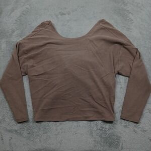 Athleta Sweater Womens XL Brown Presence Twist Long Sleeve Casual Oversized